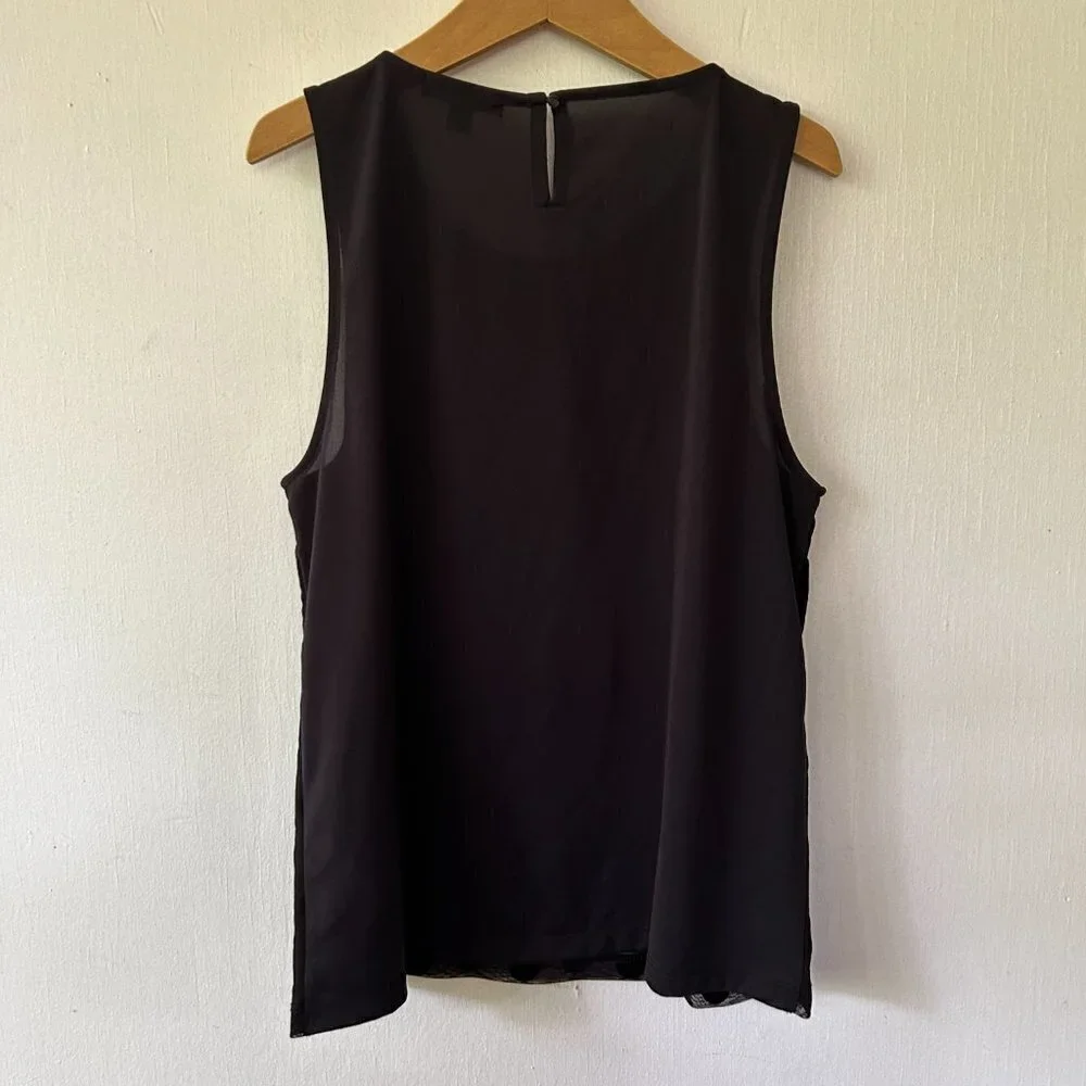 J.Crew Mercantile Sleeveless Blouse Womens‎ Small Black Polka Dot Whimsigoth